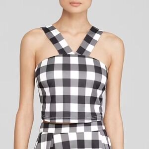 Lucy Paris Bloomingdale's Exclusive Crop Blouse in Black Gingham